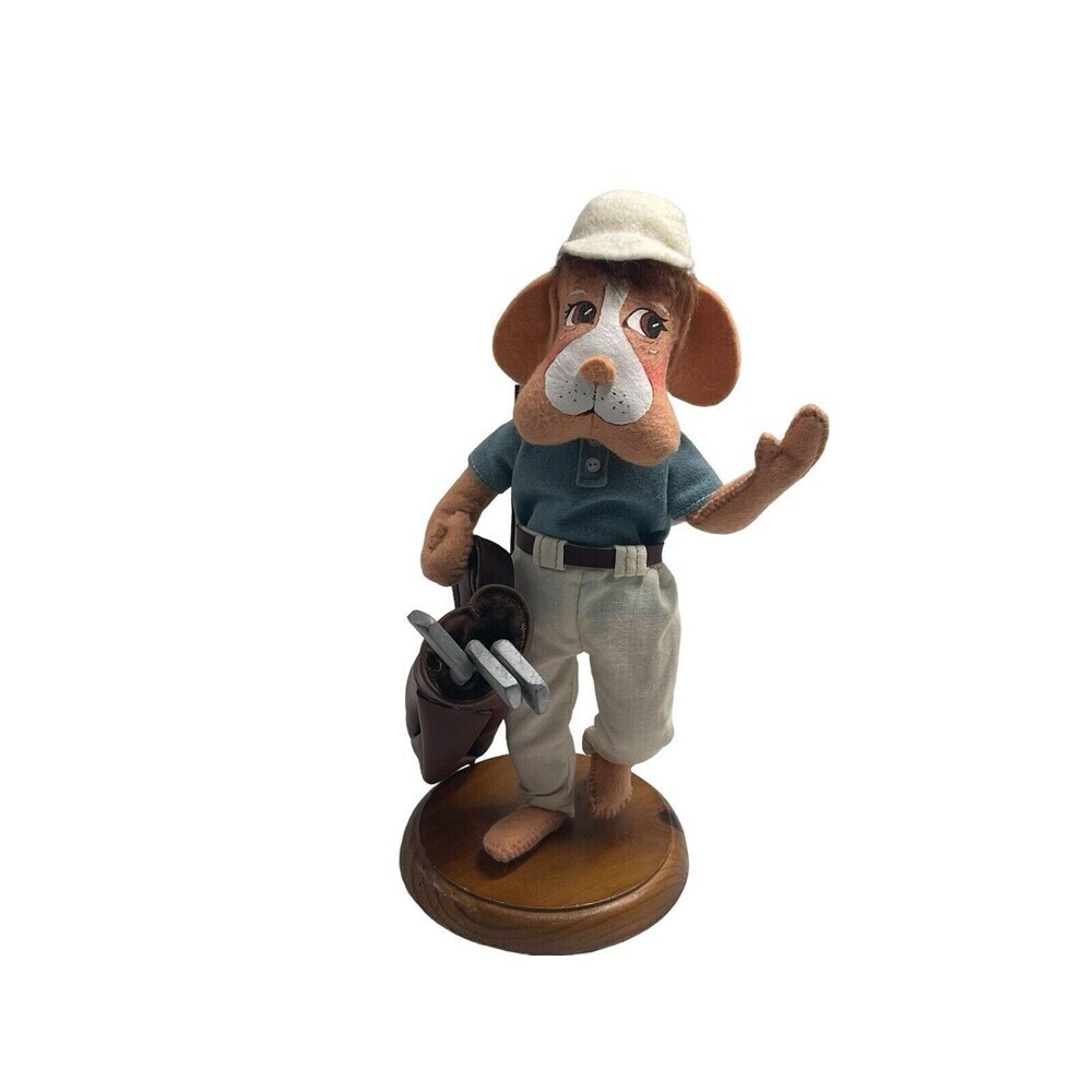 Vintage Annalee Golfer Boy Dog 2002 With Tags 10” Figure RARE